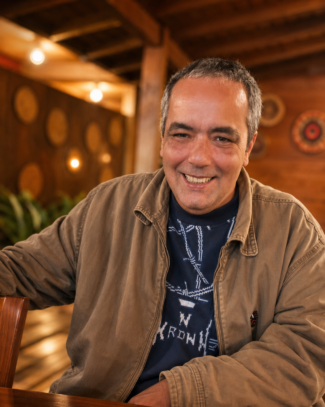Clovis Mariano da Costa em ambiente acolhedor